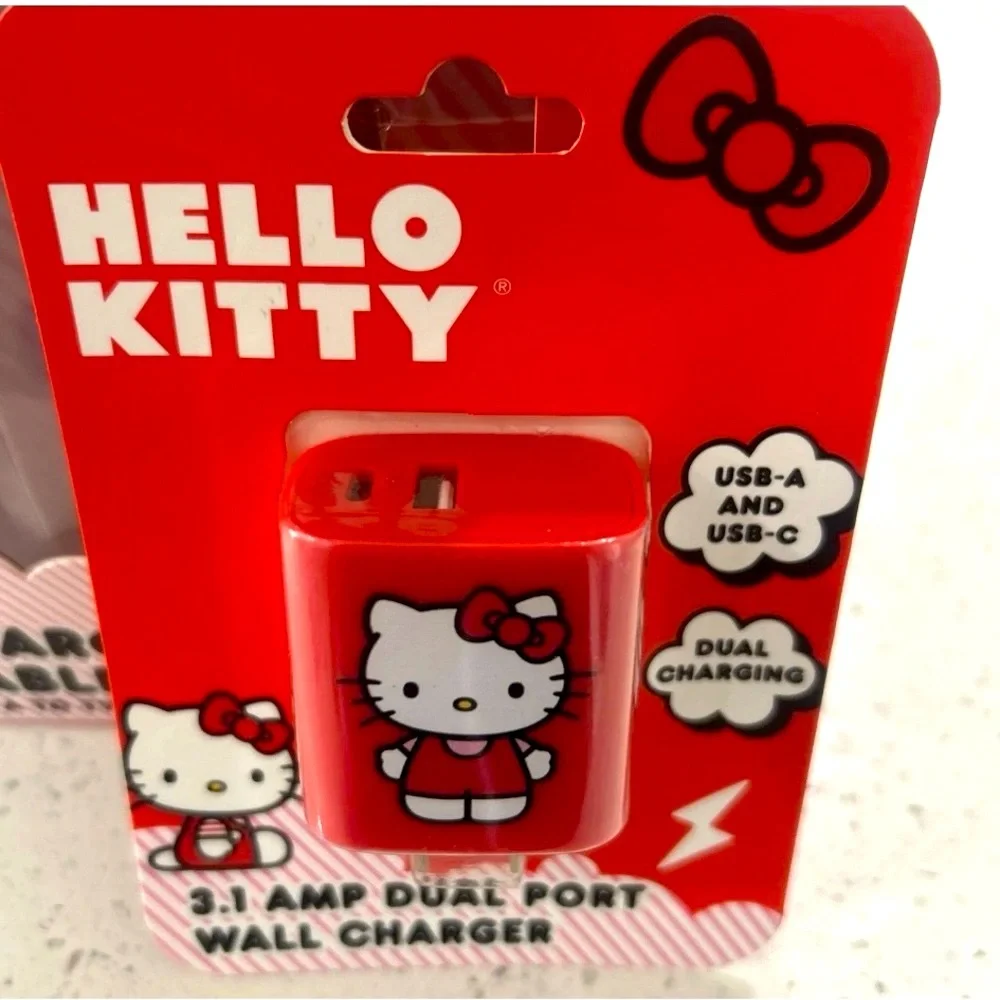 Brand new Hello Kitty Red phone Charger Charm with Hello Kitty Dual port charger